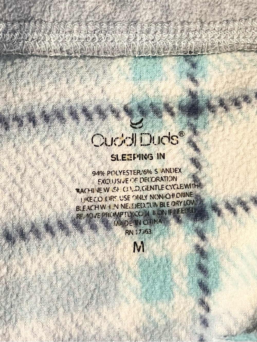 Cuddl Duds Plaid Fleece Lounge Pants w/ Pockets. White with Gray,Navy and Teal. - Picture 2 of 11